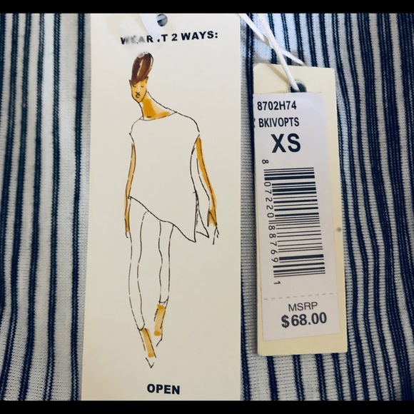 NEW Max Studio Striped Jersey Top - Picture 8 of 8